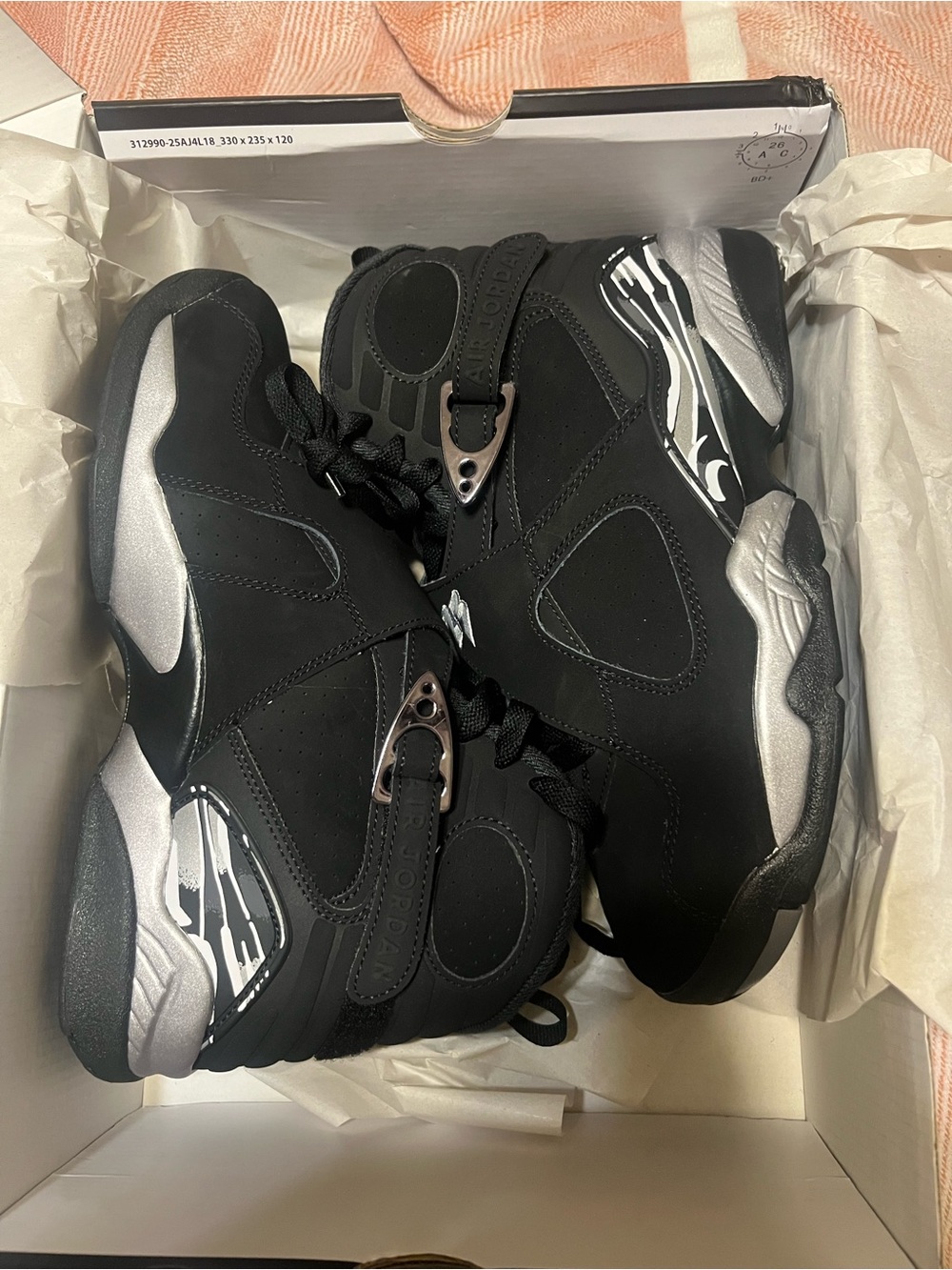 Kids Black and Silver High-Top Athletic Shoes
